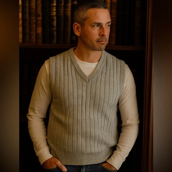NWT Men’s Comfort Knits Sweater Vest - Picture 2 of 11
